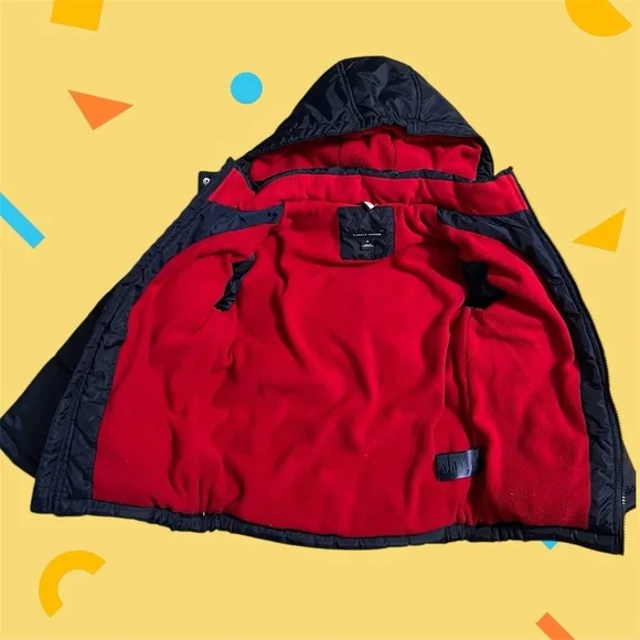 Like new!! Tommy Hilfiger Navy, White and Red Removal/Hooded Jacket - Picture 2 of 4